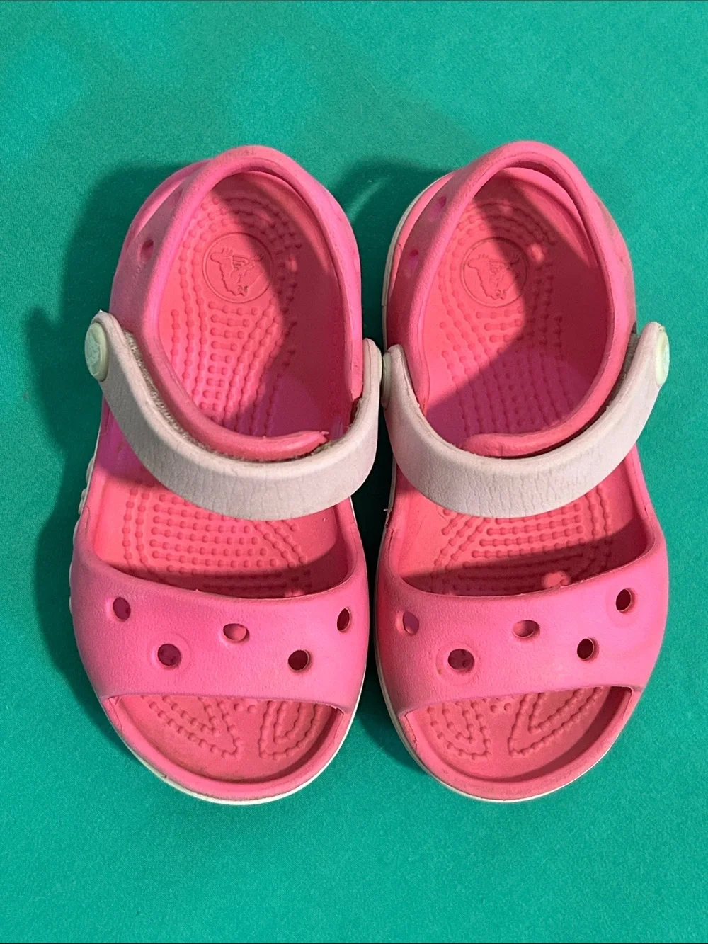 CROCS Kids Pink Sports Sandal w/Adjustable Strap Sz: c6